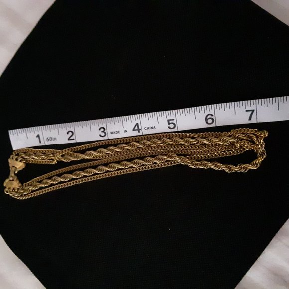 Vintage Monet Triple Strand Gold Tone Necklace - Picture 9 of 10